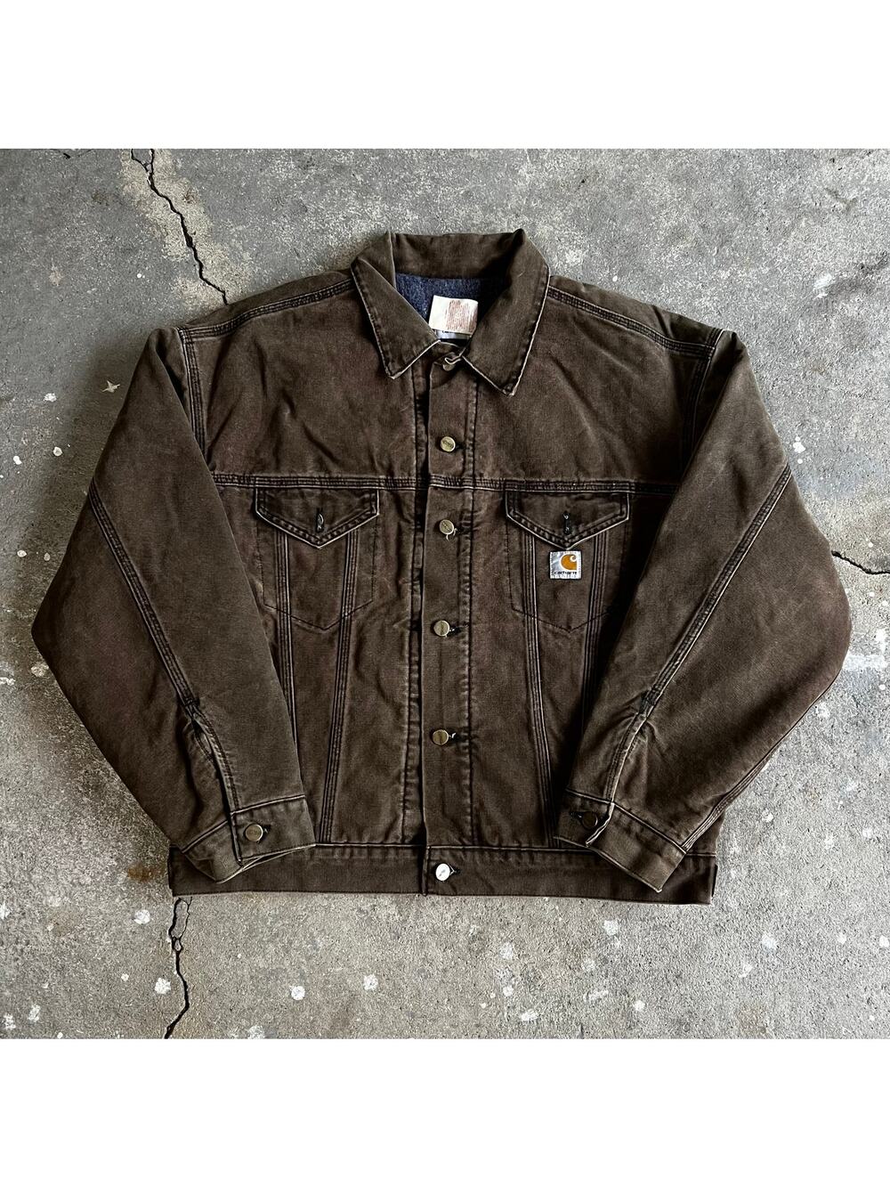 Carhartt JB182 brown trucker work wear jacket - Picture 1 of 7